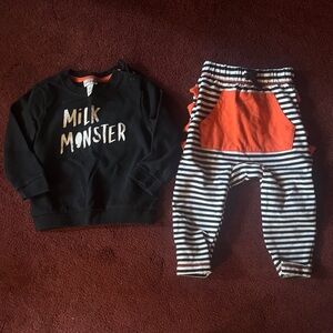 Cat & Jack Black and Orange Striped Kids Bottoms